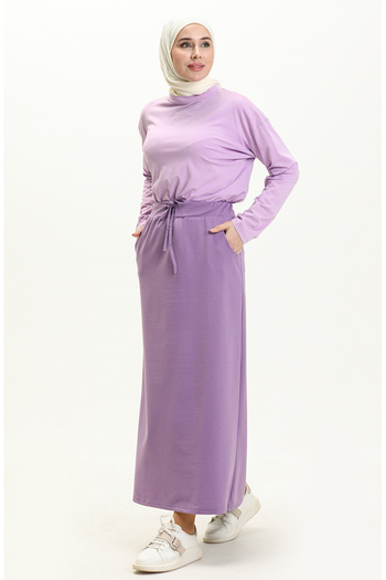 sefamerve Lilac Sports Skirt with Pockets - 0152-20