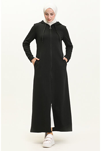 sefamerve Black Sports Ferace - With Hood and Pocket, Model 3011-07