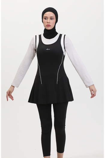 sefamerve Zero Sleeve Pool Swimsuit 24903-01 Black
