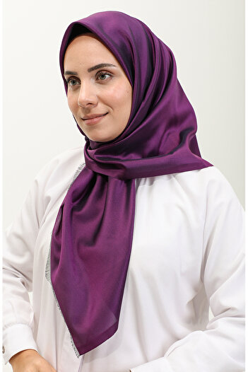 sefamerve Plum Plain Scarf - 1266-21 Model