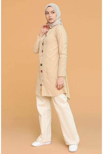 sefamerve Mink Garnished Tunic - 6437-13 Model