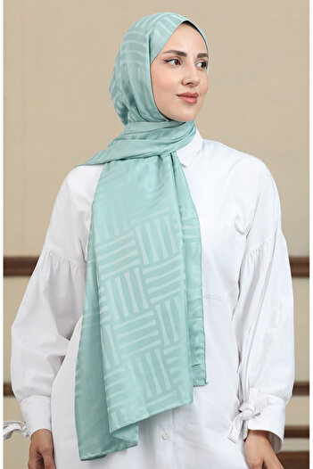 sefamerve Green Jacquard Shawl - 90170-12
