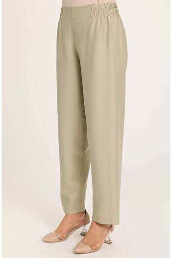 sefamerve Green Trousers with Elastic Waist - 1983-45