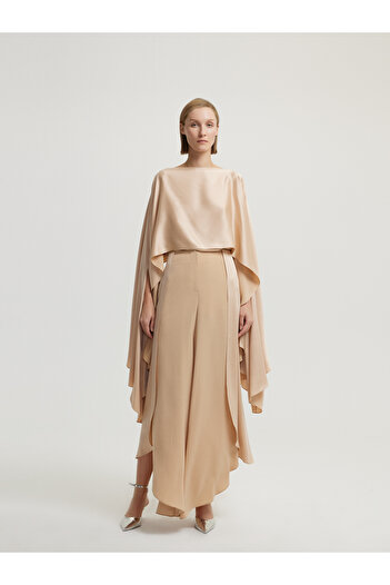 BAQA Asymmetrical Form Beige Trousers
