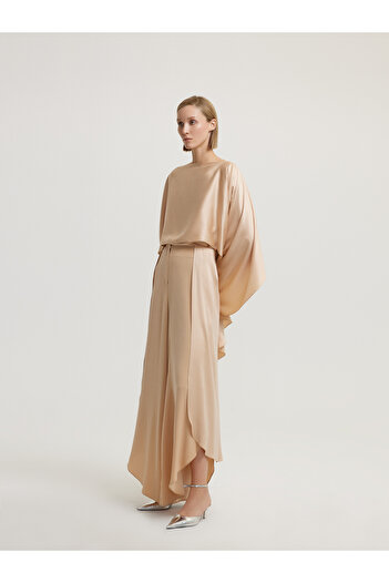 BAQA Asymmetrical Form Beige Trousers