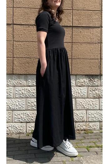 Neon Uzun Siyah Günlük Cepli Şık Elbise X/s/m/l Bedenleri