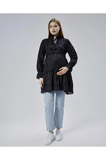 LİYACA Brode Lace Festo Tunic Maternity Tunic
