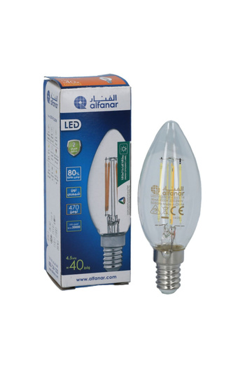 Alfanar 4.5W CW Clear Filament LED Bulb