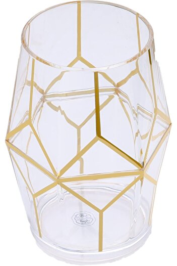 ALSAIF Nova Acrylic Cup Set With Silk-screen Print, , Pack Of 6, Gold