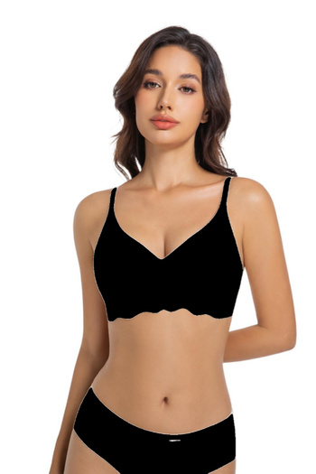 Bernato Laser Cut Seamless Recovery Women's Bra - Wave Patterned Undercut, Breathable Laser Bra