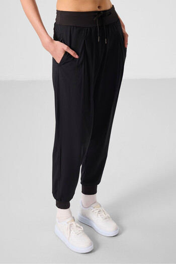 TOMMY LIFE Siyah Cepli Standart Kalıp Kadın Yoga Pantolon - 94677