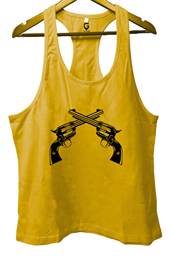 TOP GLORY Guns Yellow Gym Fitness Tank Top Athlete's Tank Top