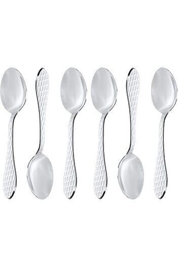 ALSAIF K2230501/ds Stainless Steel Eating Spoon 6-piece Set, Silver/gold