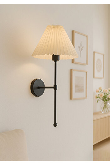 HOMİNG Homing Nura Wall Sconce Ecru Pleated Headboard 241988