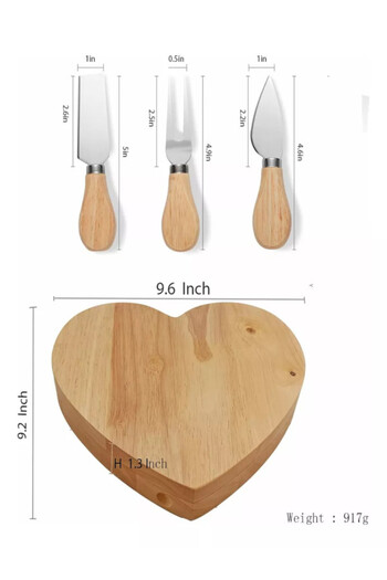 Lotus rose Cheese Board & Knife Set,Ideas for Entertaining Includes Wooden Cutting Board with Assorted Cheeses