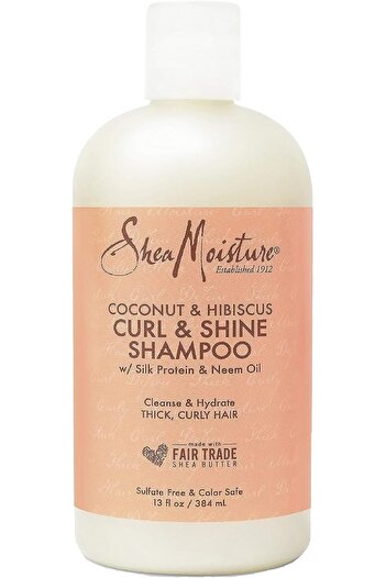 Shea Moisture Coconut & Hibiscus Curl & Shine Shampoo For Unisex 13 Oz, Multi, 384 ml (Pack Of 1)