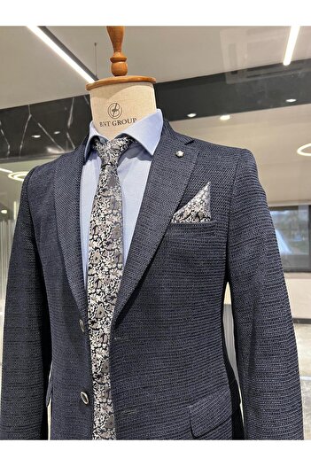 AGUSTİNİ Lacivert Renk Blazer Tek Ceket Slim Fit | Agustini