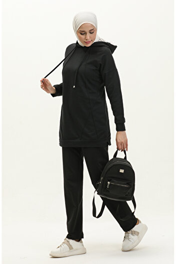 sefamerve Black Tracksuit Set 3039-06 - Detailed