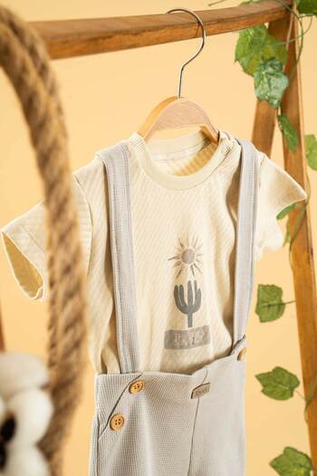 bombe Girl Boy Baby Kids Natural 2 Piece Set Natural Cotton First Ben Trend Fashion Bottom Top Set