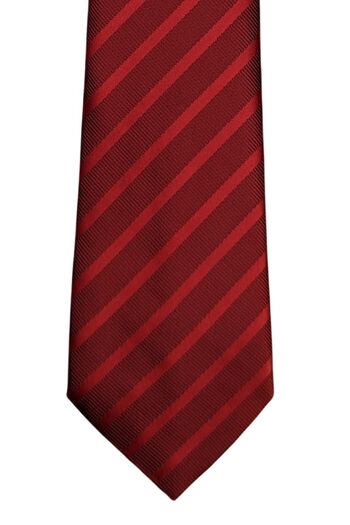 1001 Kravat Red Thin Striped Tie