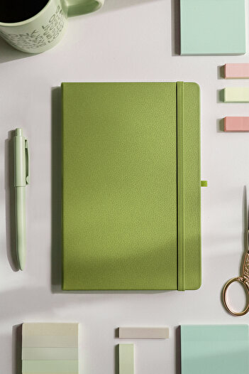 inkglo Green Line Notebook Hard Cover Undated Agenda Notepad 13X21 cm