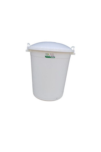 KAPLANBABA 70 Lt Round Plastic Large Size Trash Can with Lid Water Meat Bucket Balcony Garden Bucket with Lock (49X54X61)
