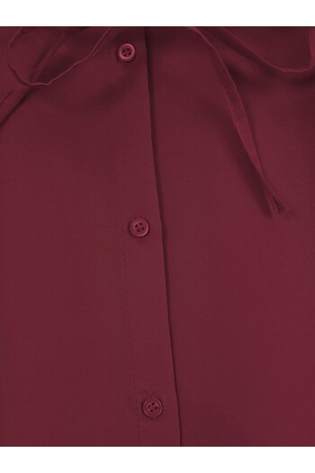 HİJABAYA Poplin Shirt with Stand Collar and Cape Detail