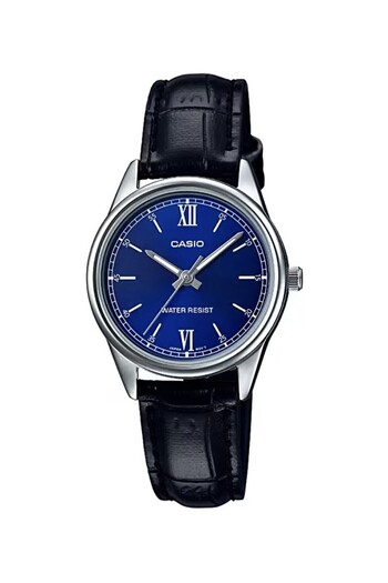 Casio Women's Wristwatch with Case Metallic Dial Navy Blue Color 2 Years Warranty