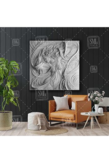 SML TABLO Oryantel Dancer Sculptură pentru femei în relief Pictură pătrată pe pânză
