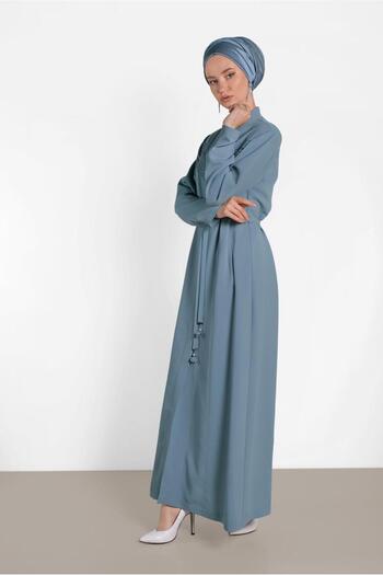 Alvina 1471 Model Guipure Detailed and Hidden Buttoned Glitter