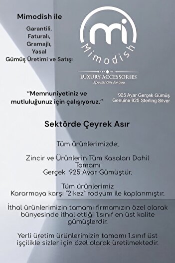 Mimodish 925 Ayar Gerçek Gümüş Sevgiliye Hediye Kız Arkadaşa Sonsuzluk Kolyesi Özel Taşlı Kadın Gümüş Kolye