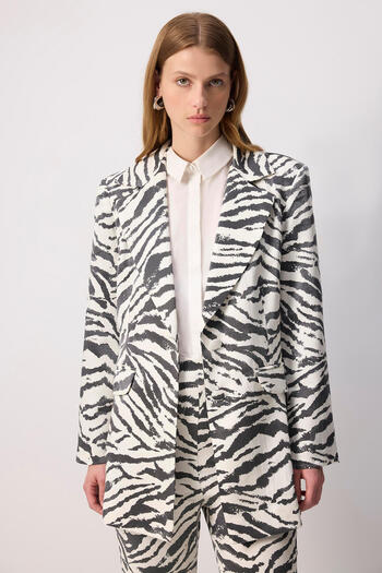 Touché Privé Patterned Belt Detail Jacket Pants Suit