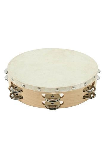 Depox Double tambourine, Oriental Mix, wood, canvas, beige, 20 cm