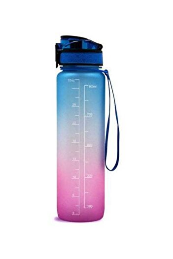 HALAMODO Portable Sports Water Bottle Blue/Red 29.5 x 7.5cm