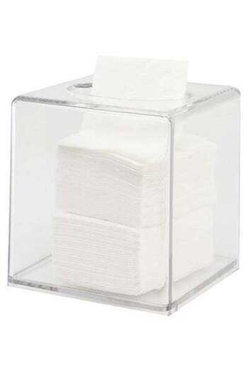 HALAMODO Acrylic Tissue Box Clear 12.5x12.5x14cm