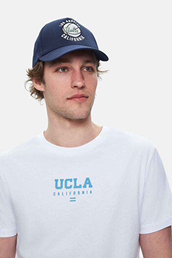 UCLA Ανδρικό μπλουζάκι SHERMAN White Crew με στάμπα με τυπική εφαρμογή