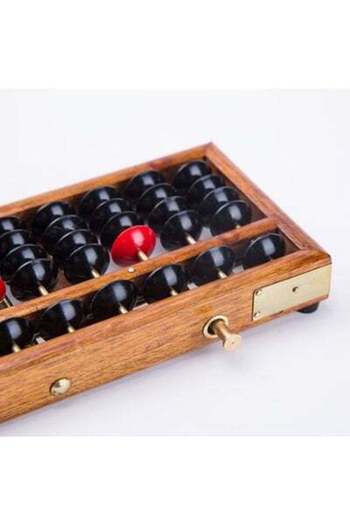 HALAMODO Anti-Skid Educational Mathematical 17 Digit Rod Wooden Abacus Soroban Chinese Counting Tool