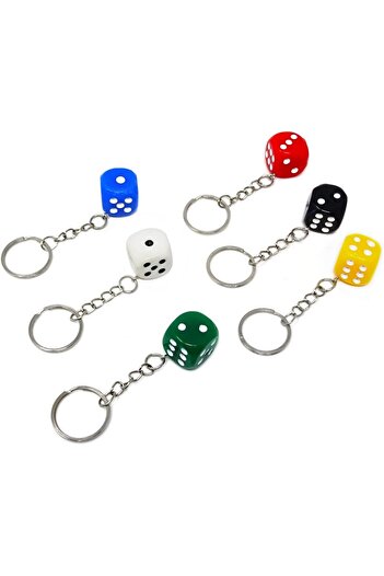 Limmy Dice Keychain 1 Piece Car Bag Ornament Keychain - White