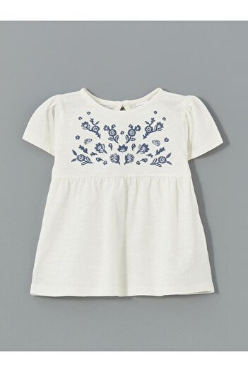 LC Waikiki Lcw Baby Ecru Floral Baby Girl T-Shirt and Leggings 2-Pack