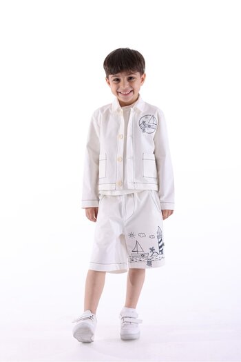 Ozmoz By Mukadder Özden White Spring Boy's Coat