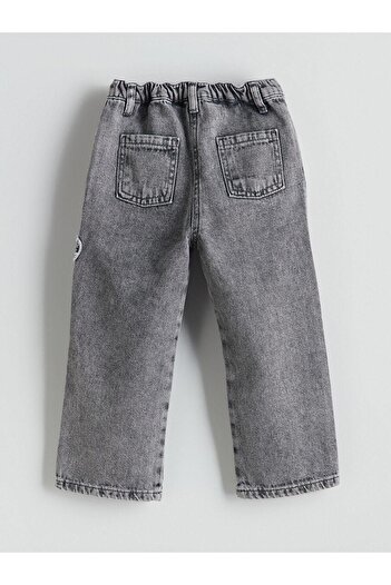 LC Waikiki Beli Ayarlanabilir Çiçekli Kız Çocuk Jean Pantolon