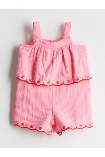 LC Waikiki Square Collar Girl's Jumpsuit