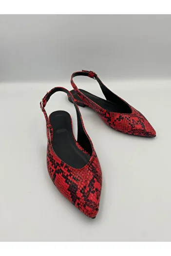 Ömer Ediz Shoes Snak Pointed Toe Patterned Casual Women's Shoes, Ballerinas, Loafers
