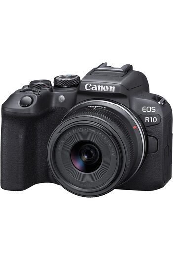 Canon Canon EOS R10 Mirrorless Camera, 24.2MP, Black + RF-S 18-45mm S Lens