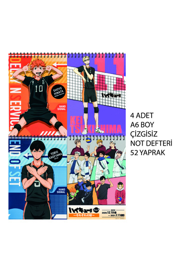 nihonwosekai Haikyu Anime A6 Size Notebook Set Unlined 52 Sheets