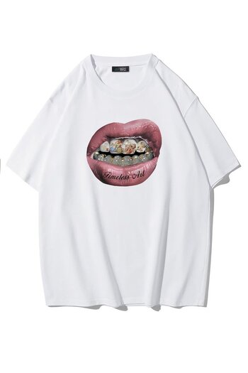 BRZ COLLECTION Διαχρονικό Art T-shirt Λευκό