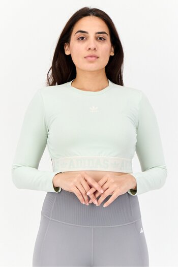 adidas Women Sportswear Fit Long Sleeve Outdoor T-shirt, Light Sage