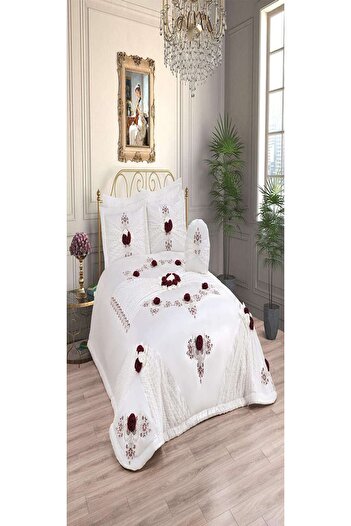 Madamca Koki̇ 4 Pieces Satin Bed Cover