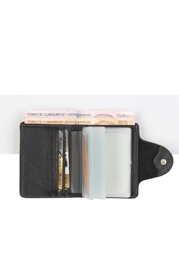 Aka Black Leather Card Holder Wallet 057 2