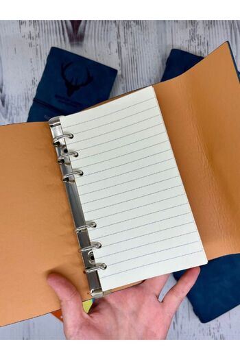 Kağıt Gemi Dükkan Keep on Going Binder Leather Cover Storage File Blue Color Special Design Agenda/Notebook/Folder D